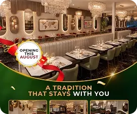Beautifully Designed Dining Space Inside a South Indian Restaurant in Croydon