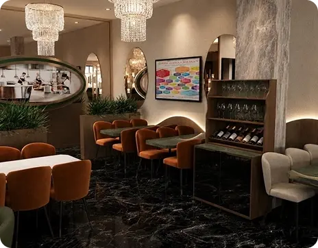 Luxury Restaurant Dining Area at a South Indian Restaurant in Croydon